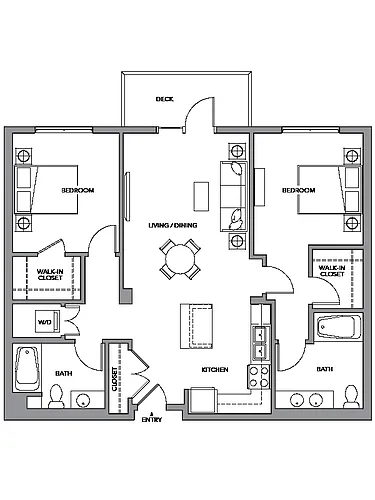 Floor plan 2N w/ Balcony