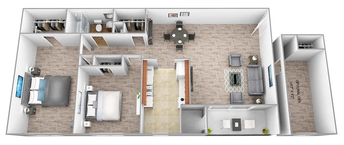 Floor plan 2 Bedroom 1 Bath