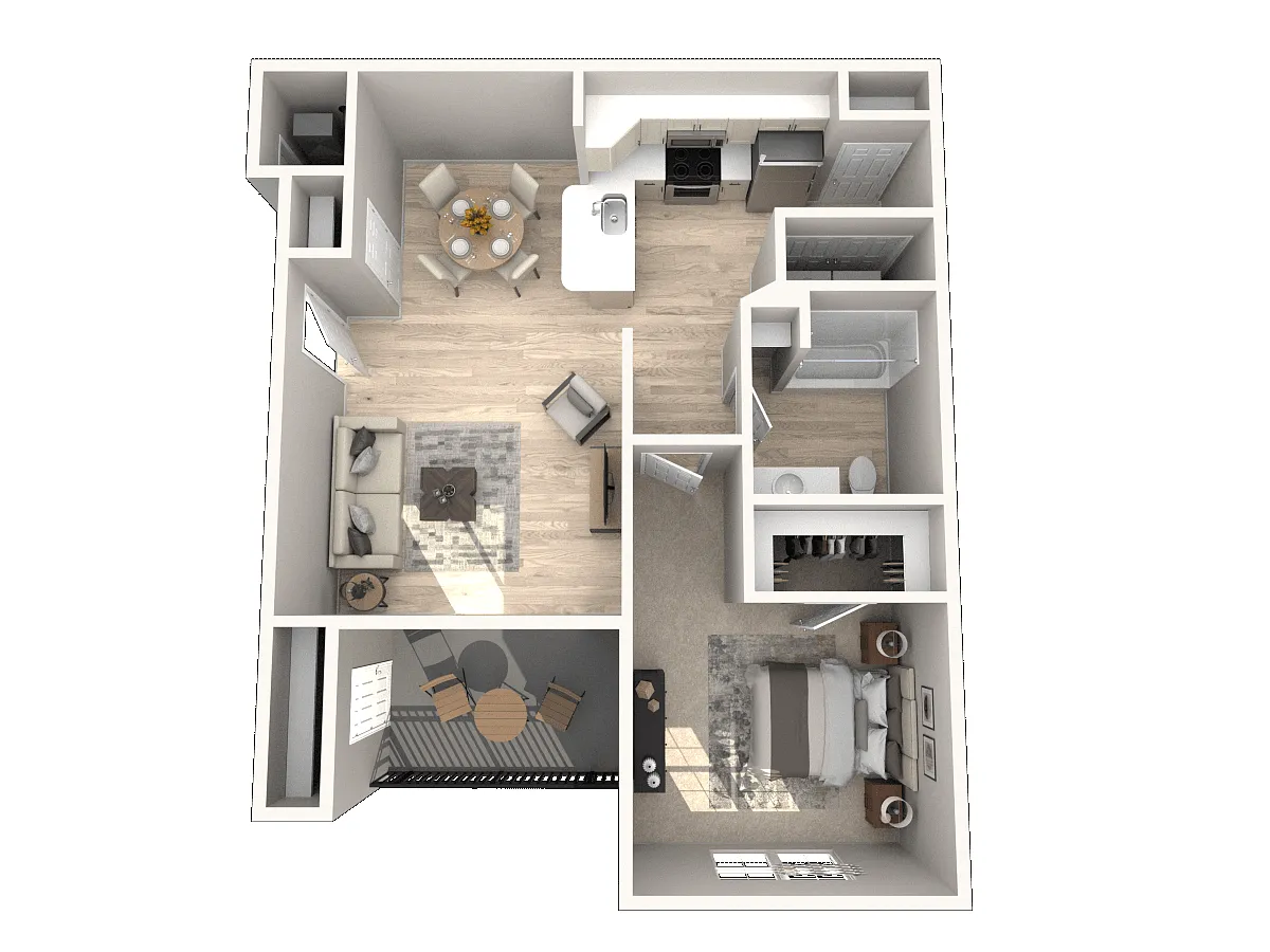 Floor plan 1 Bed 1 Bath