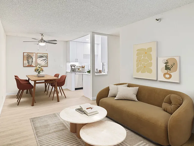Living and Dining Room with Hard Surface Flooring