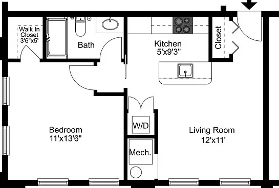 One Bedroom - Floor Plan B One Bedroom - Floor Plan B