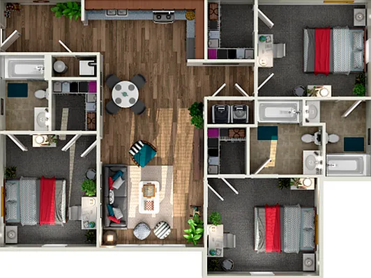 3 Bedroom - 3 Bathroom 3 Bedroom - 3 Bathroom
