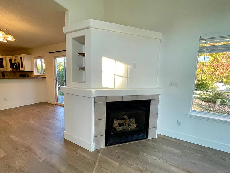 Enjoy cozy, Colorado evenings around the gas fire place