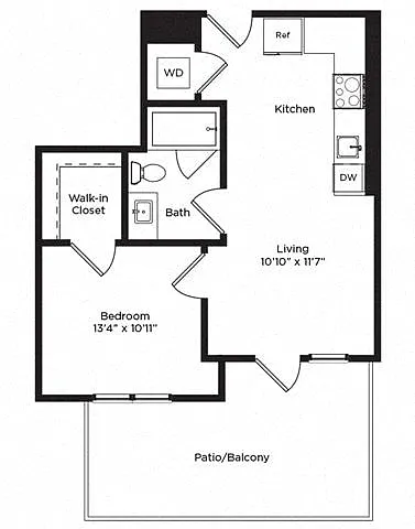 Floor plan 1A w/ Balcony