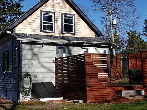 Rear deck enclosed for privacy.