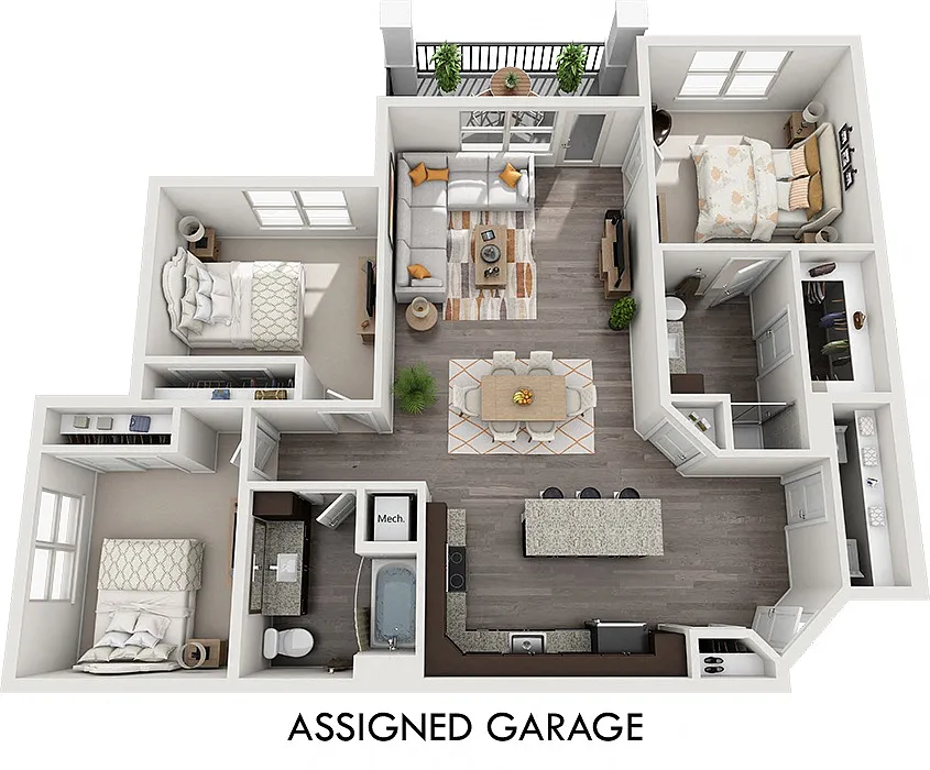 Floor plan Pecan Lodge with Assigned Garage