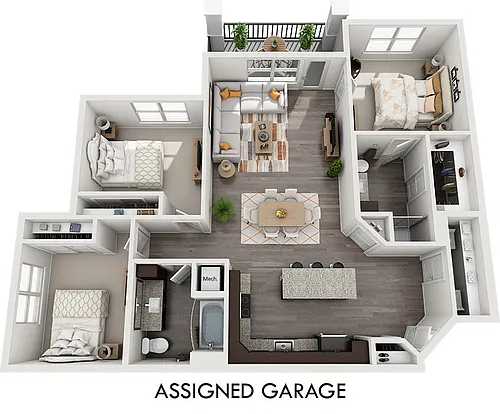 Floor plan Pecan Lodge with Assigned Garage