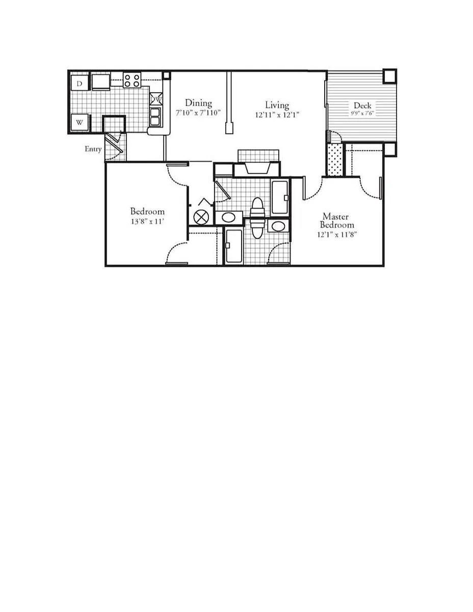 Floor plan 2 Bed 2 Bath