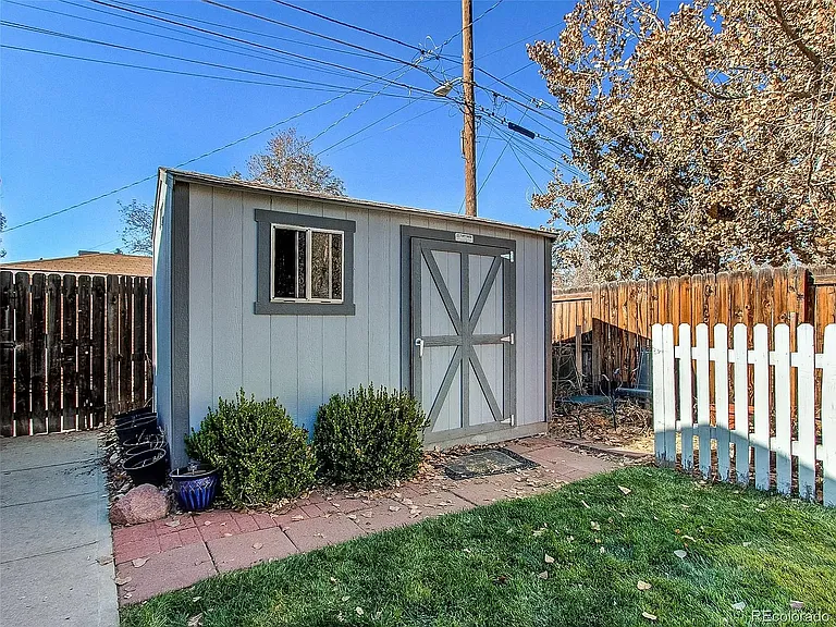 Tool shed and garden area