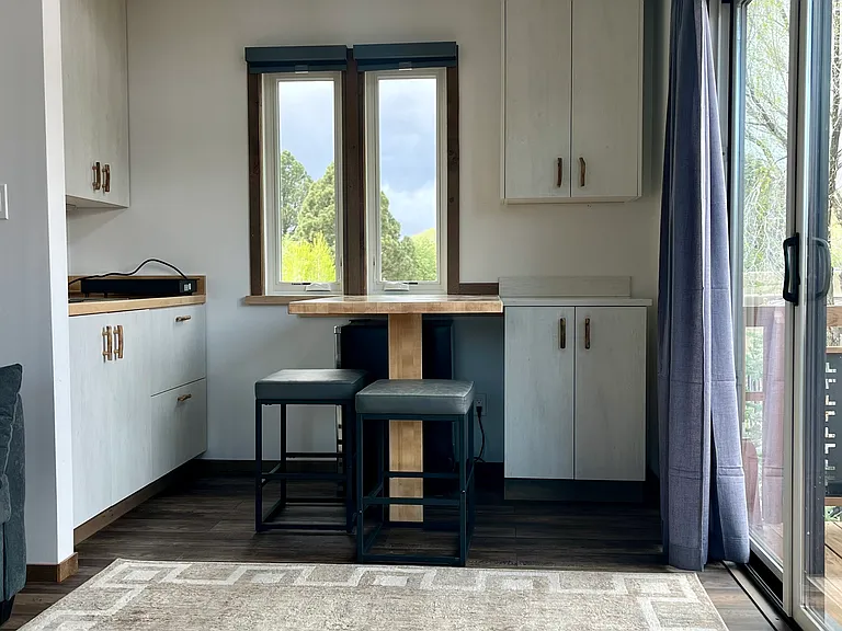 Efficiency kitchen in the office, studio space.