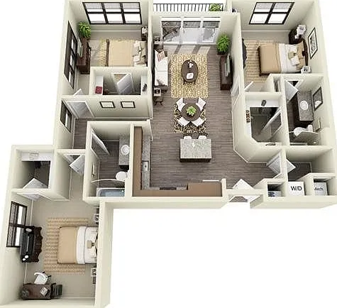 3 Bedroom | 2 Bath | 1275-1317 SF 3 Bedroom | 2 Bath | 1275-1317 SF