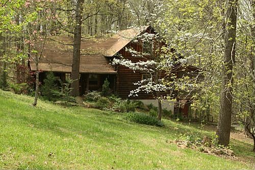 Spring Cabin with Dogwoods in Bloom