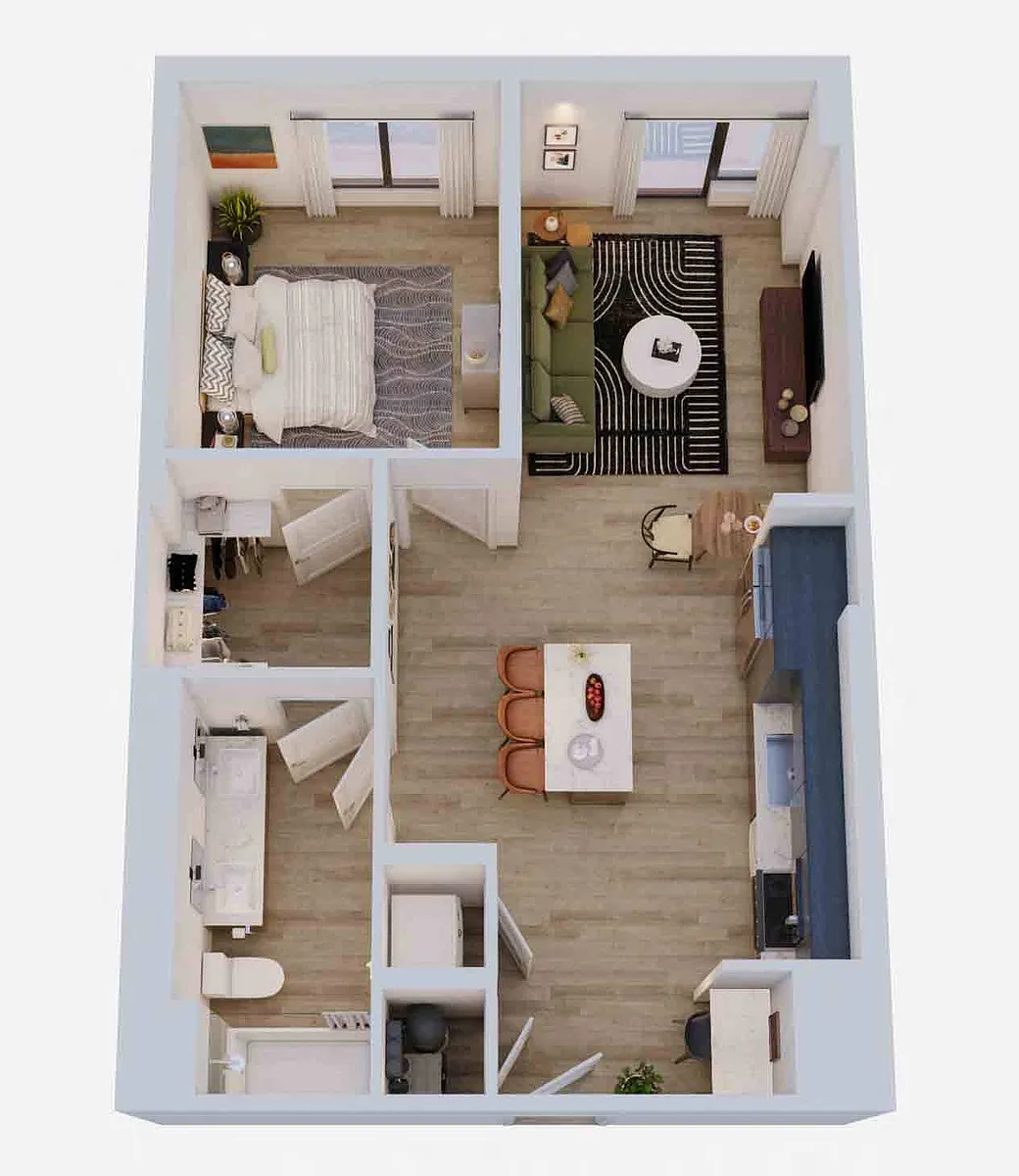 Floor plan 1 Bed/1 Bath-A2