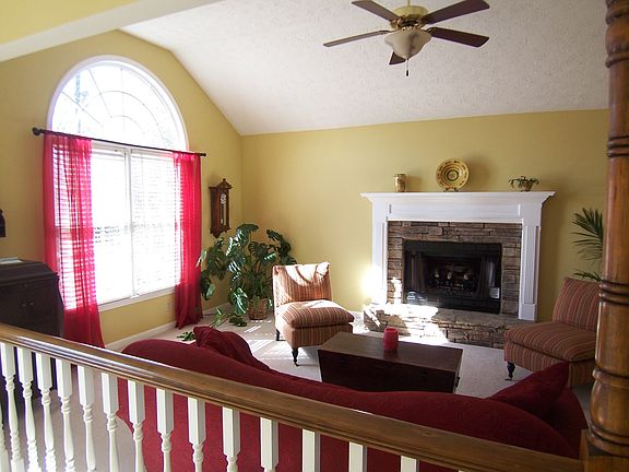 Cozy living room with gas logs in FP