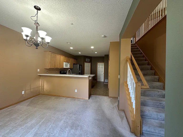 View of kitchen from dining room