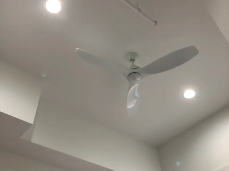 Two ceiling fans. New LED lighting. 14' tall ceilings with transom light.