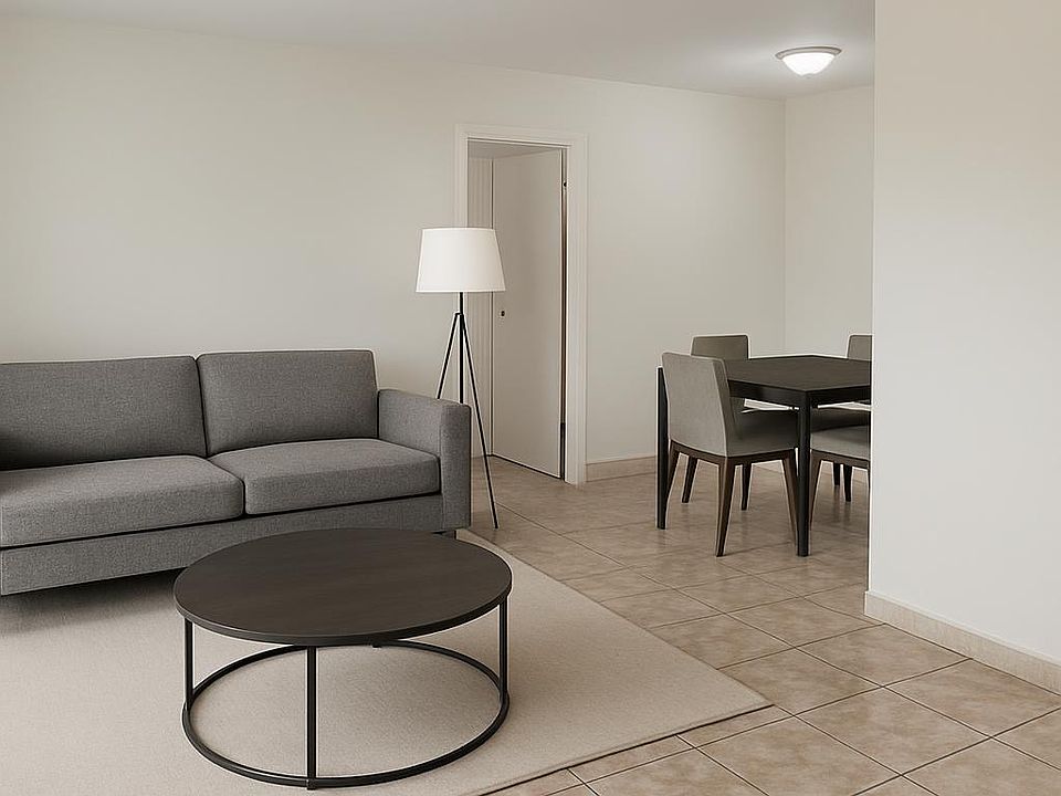 Living room and dining room