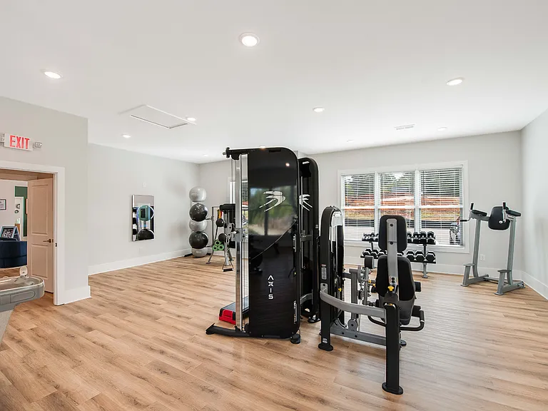 24/7 Fitness Center at Preston Park Apartments in Burlington, NC