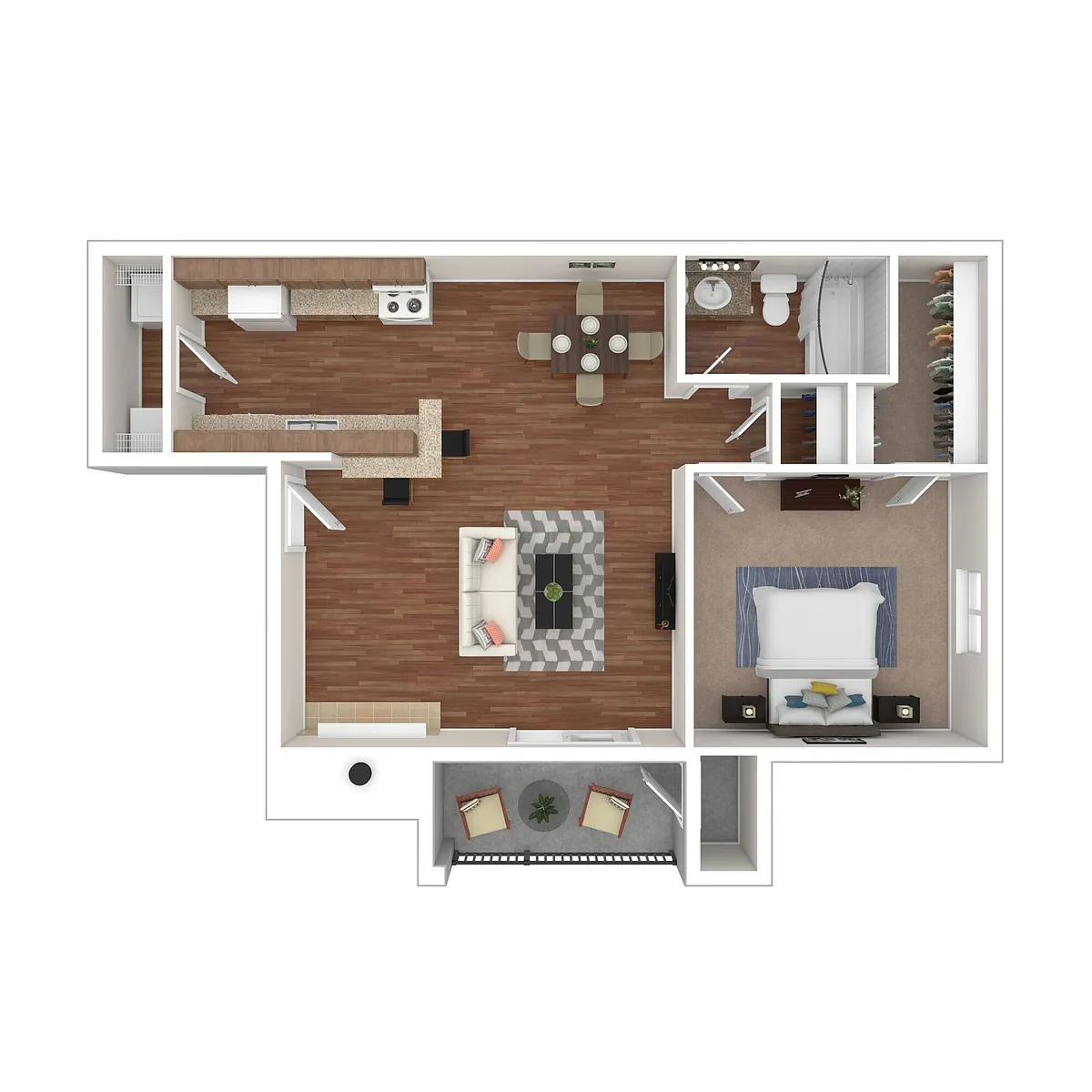 Floor plan One Bedroom One Bath