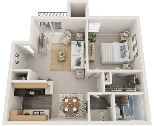 Floor plan 1x1B