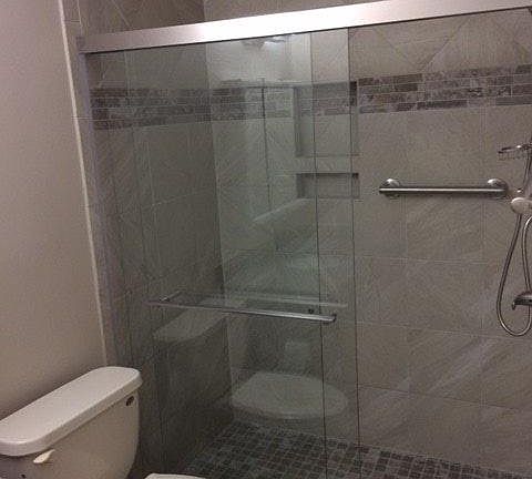 walk in tile shower