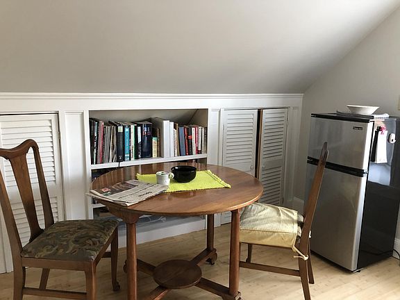 "Kitchenette" includes small refrigerator, microwave, toaste
