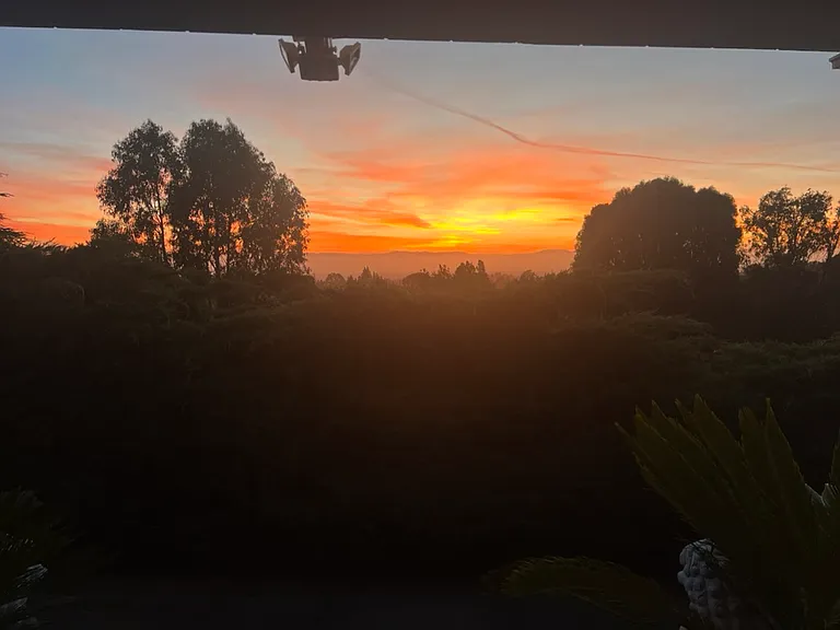 Sunrise viewed from the front door.