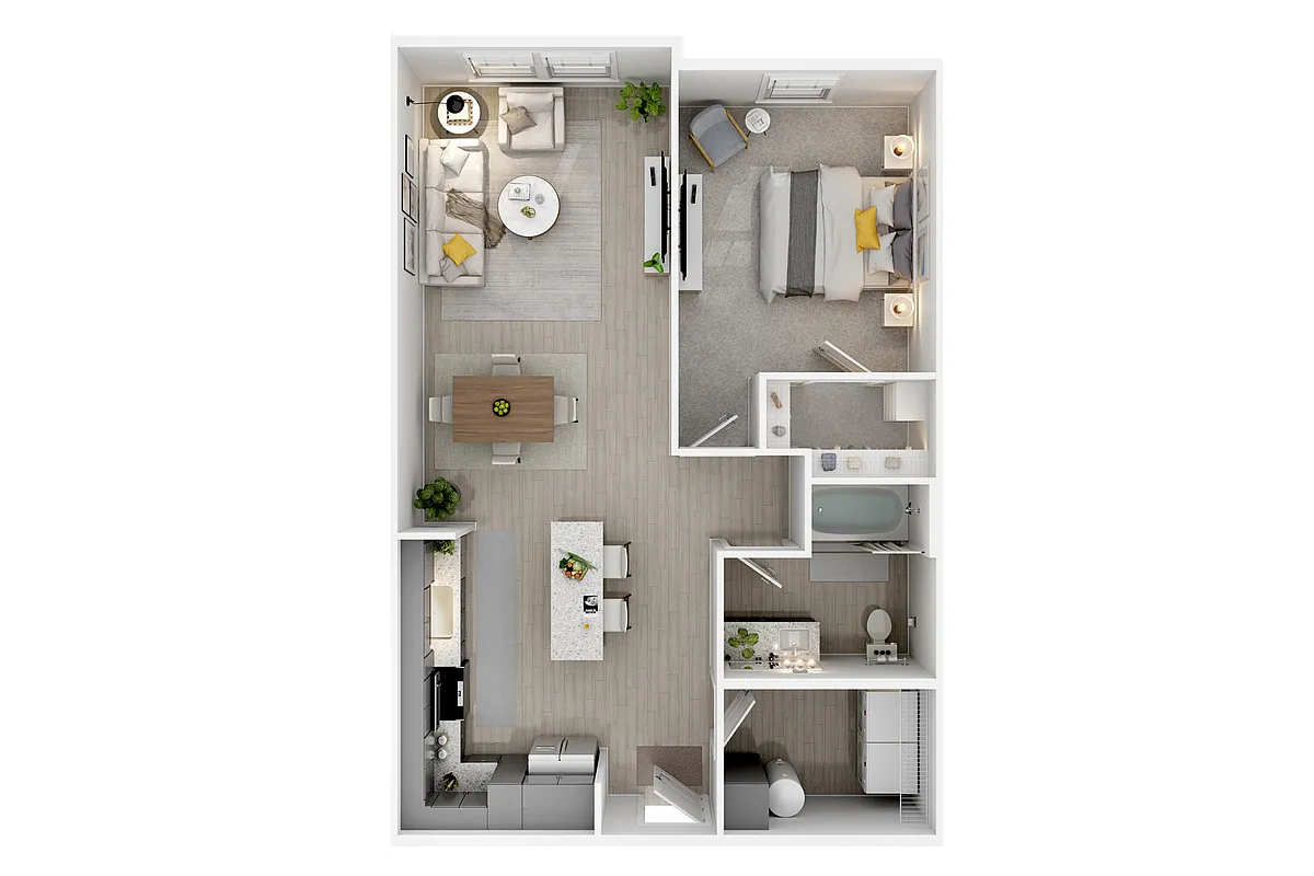 Floor plan A3 - One Bedroom, One Bathroom