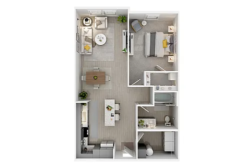 Floor plan A3 - One Bedroom, One Bathroom
