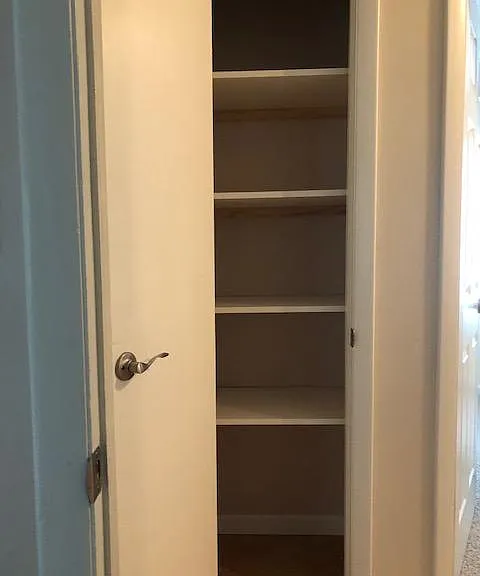 Linen closet in hallway
