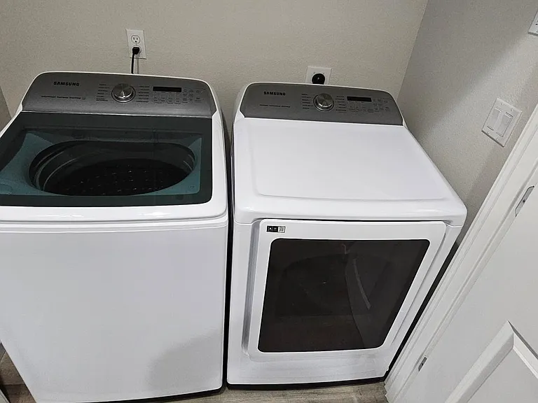 Samsung smart Washer & Dryer. Connects with Google/Alexa.