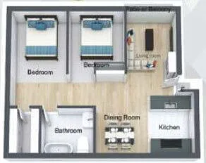 Floor plan 2x1D
