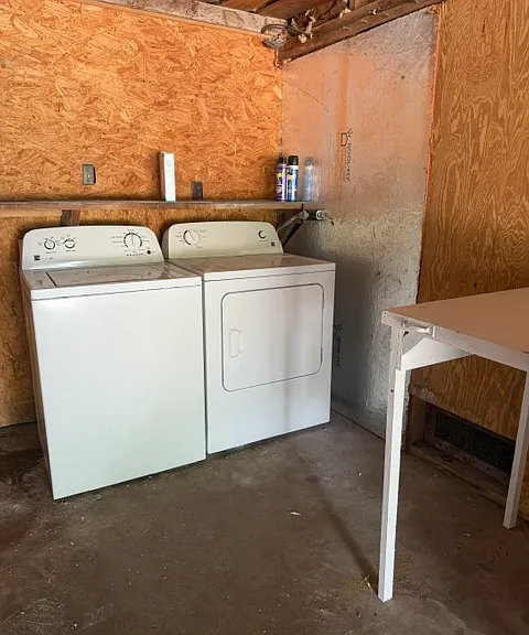 washer and dryer in attached garage