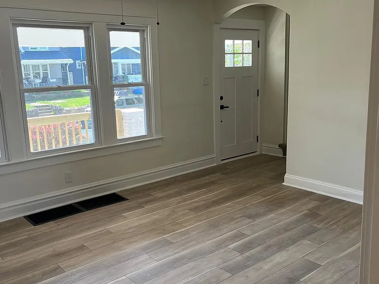 Living room and entry door