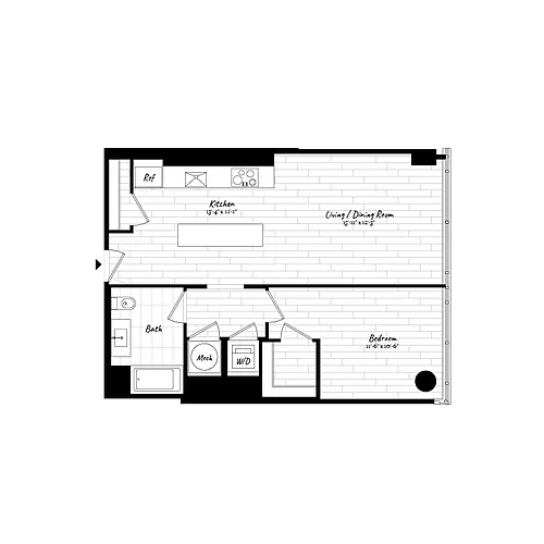 Floor plan 1 Bed - 1 Bath | A08 (901)