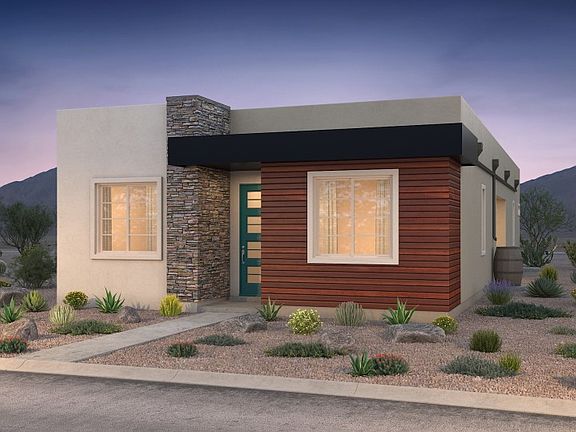 Bosque Elevation B with stone veneer accents and wood colored aluminum siding