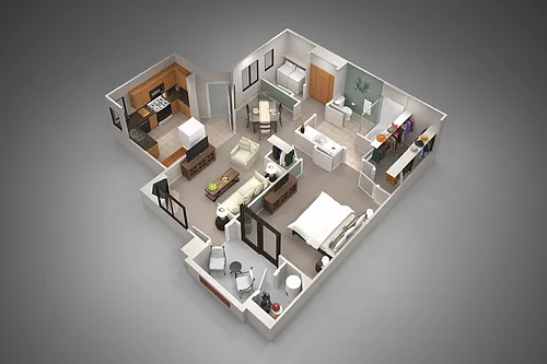 Floor plan One Bedroom/One Bath
