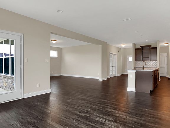 Open concept space - living room into kitchen