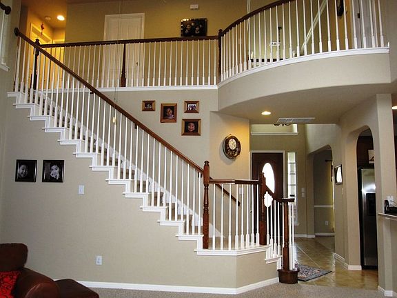 View from family to upstair, open two story family room