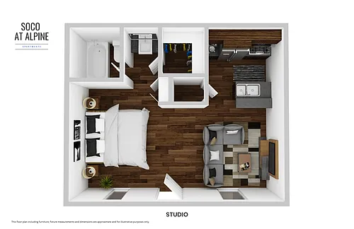 Floor plan Studio 1 bathroom