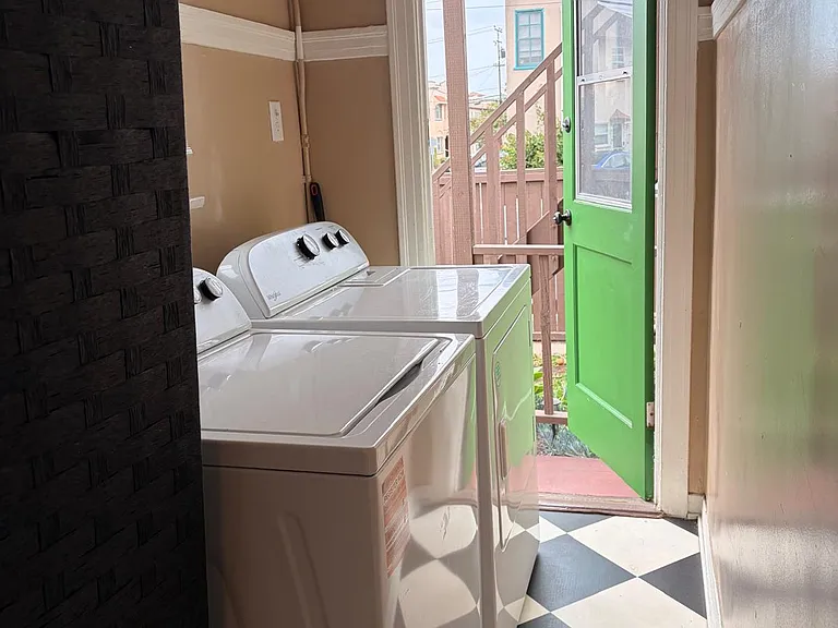 Laundry with new washer and dryer