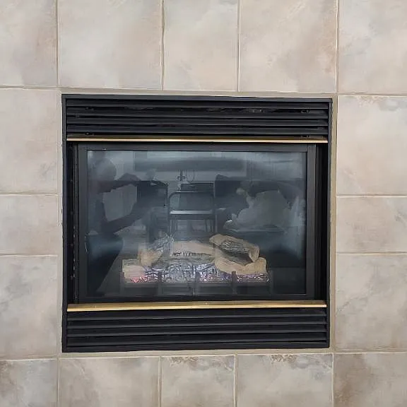 Gas fireplace in family room