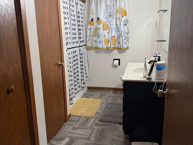 Upstairs/main bathroom. Has 2 large linen closets.