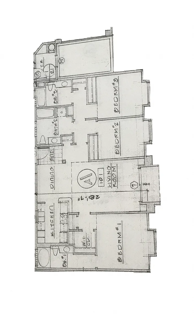 Floor plan 3 Bed + 3 Bath