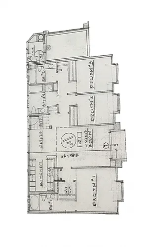 Floor plan 3 Bed + 3 Bath