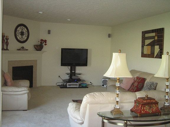 Living Room with fireplace and audio wire-ins
