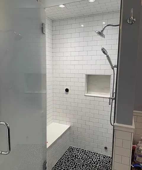 Master Bathroom Steam Shower with stone floor