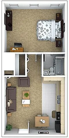 Floor plan Redwood - Studio