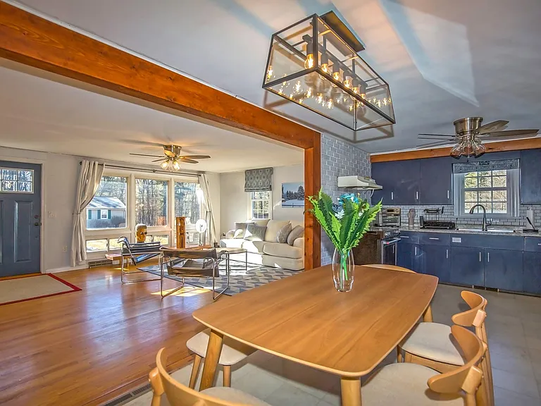 View of Open Kitchen/Dining Room & Living Room