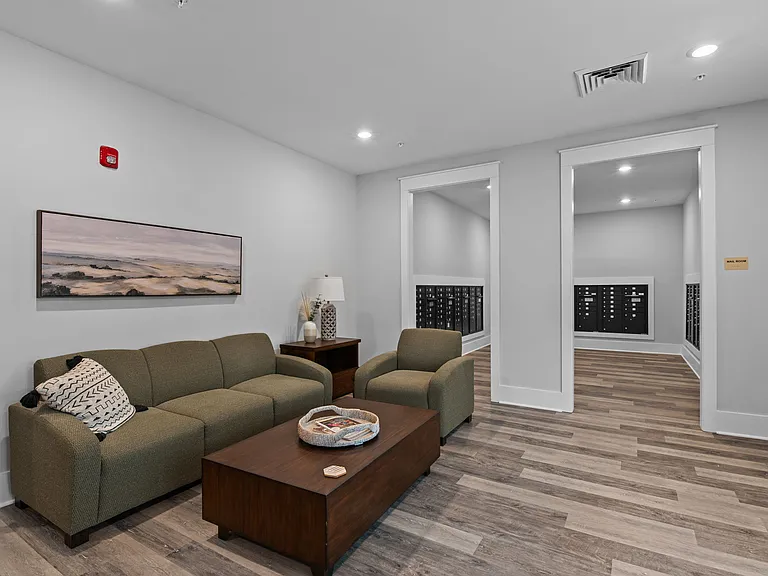 Active Adult clubhouse space with mailoxes